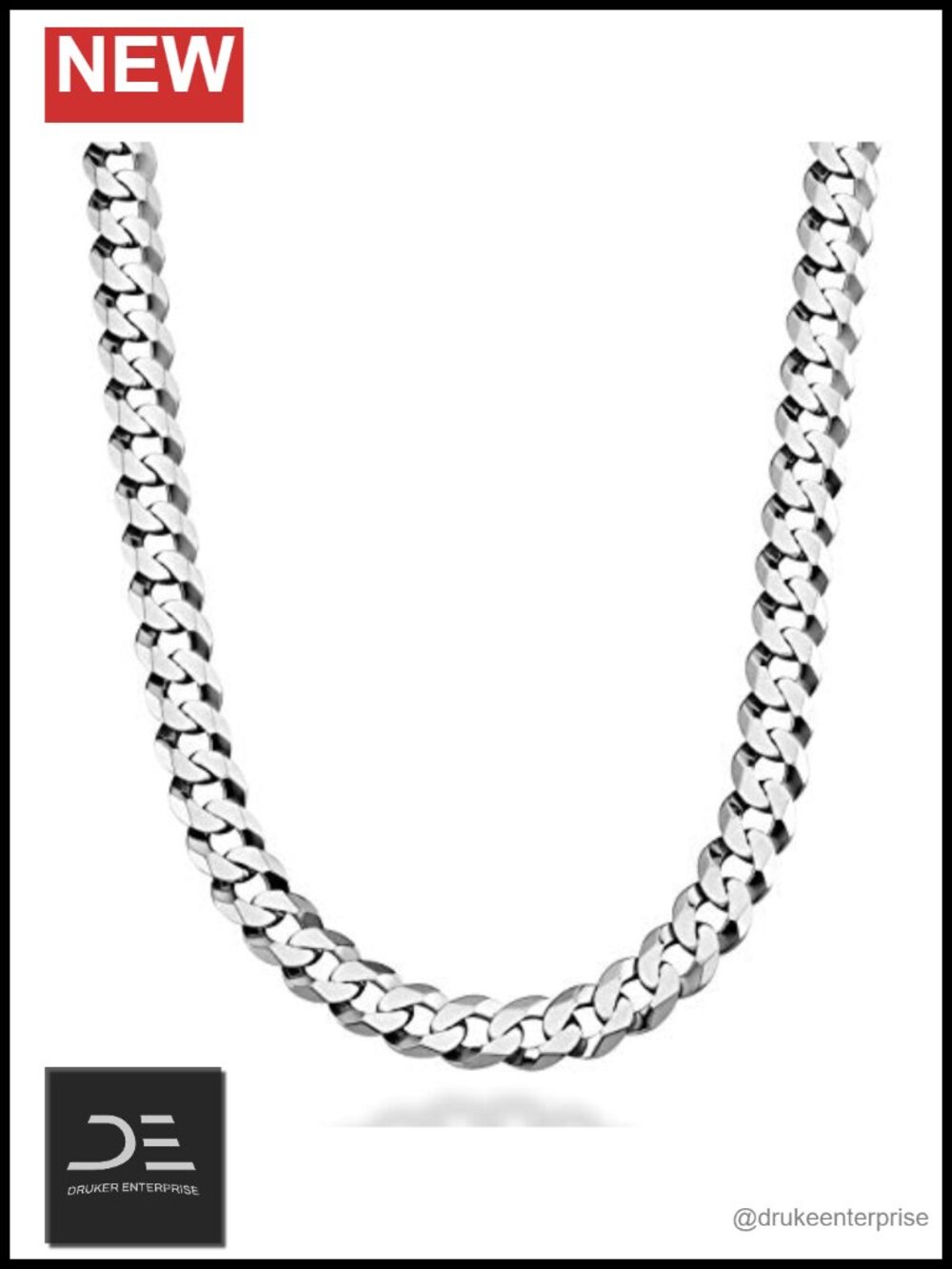 9mm Italian Sterling Silver Cuban Link Chain Necklace, Box Included